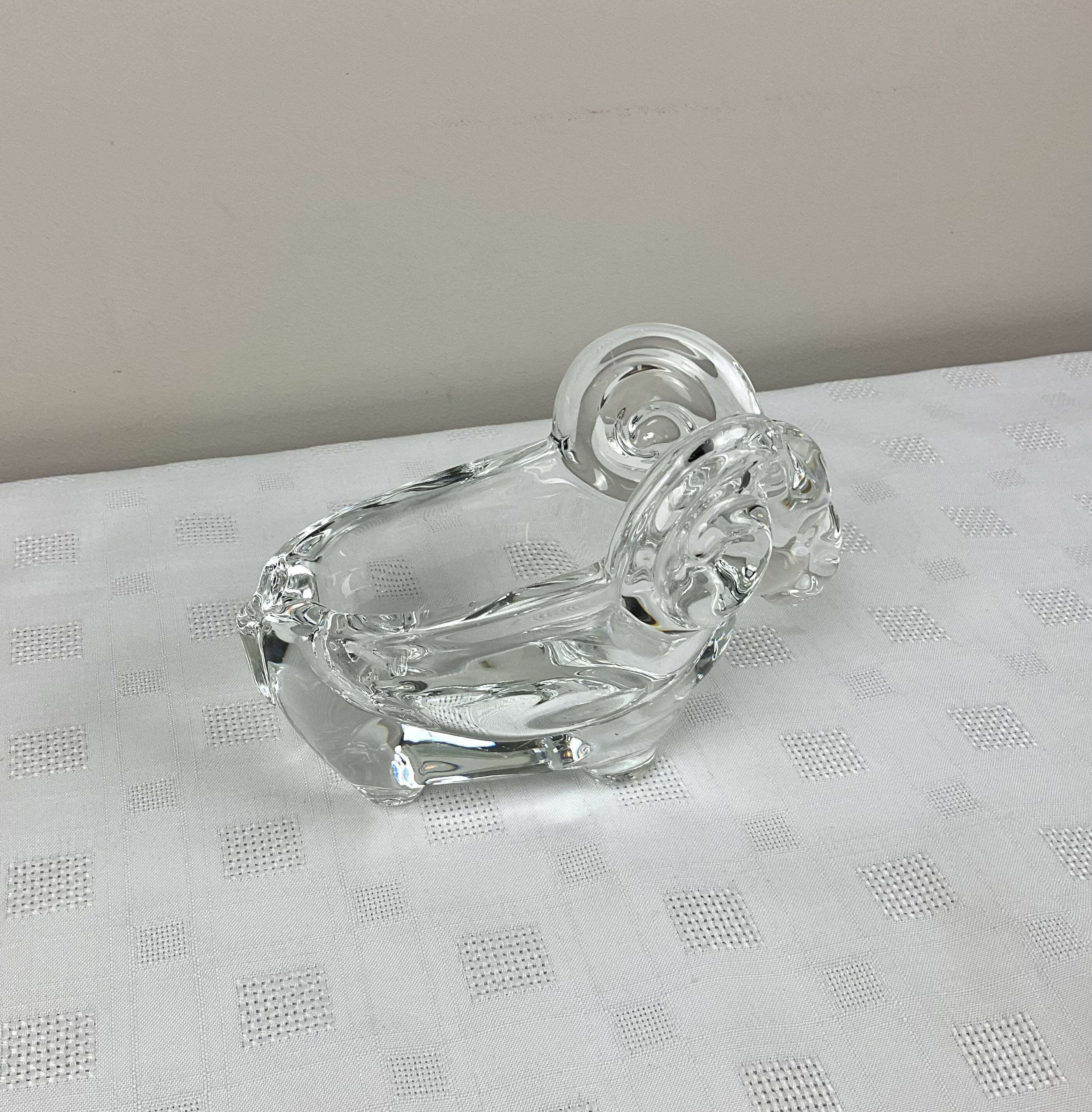 Solid crystal ram ashtray