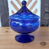 Midnight blue glass jar candy box