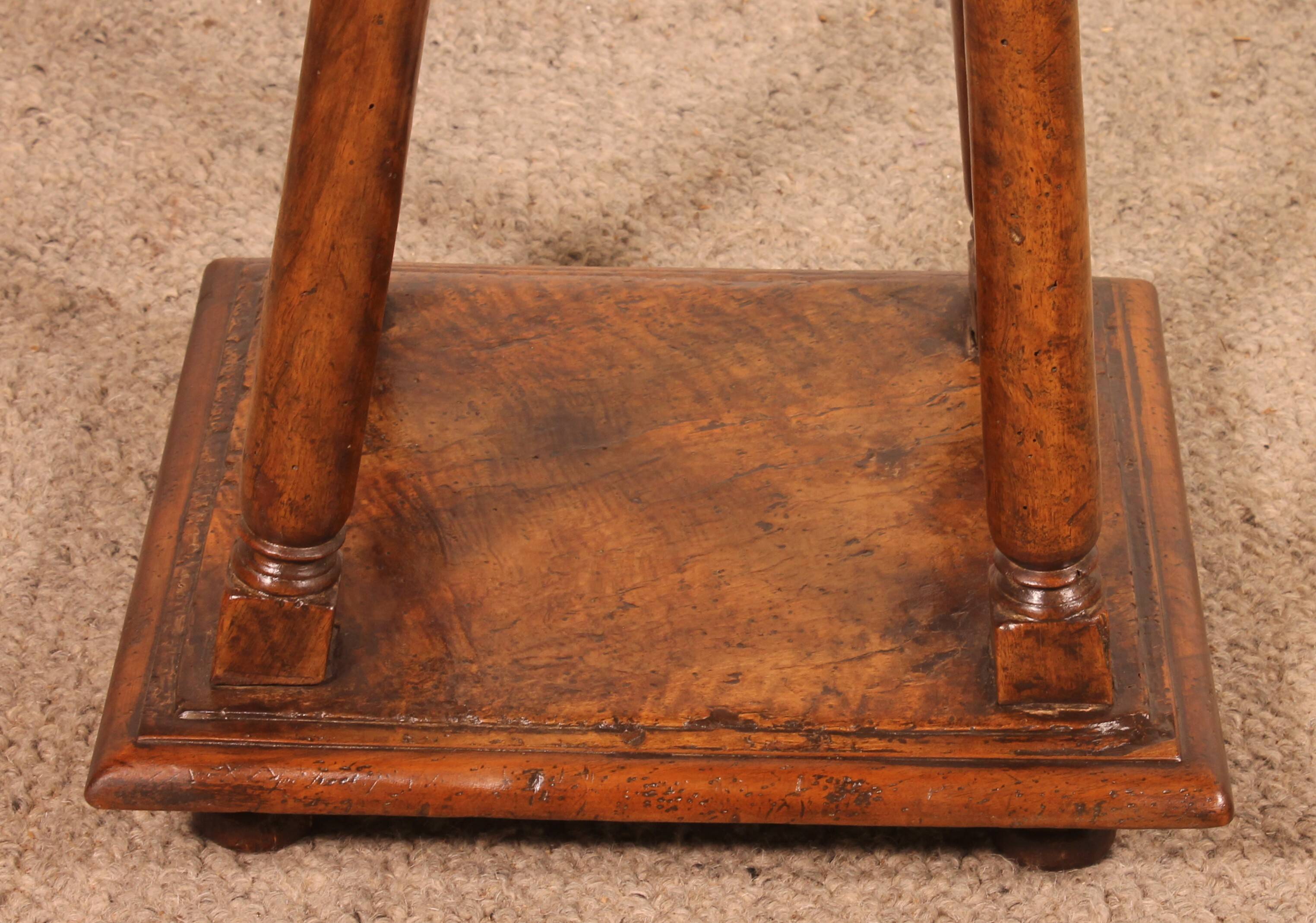 Henri II walnut stool, early 17th century