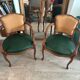 Pair of newly upholstered cabriolet armchairs