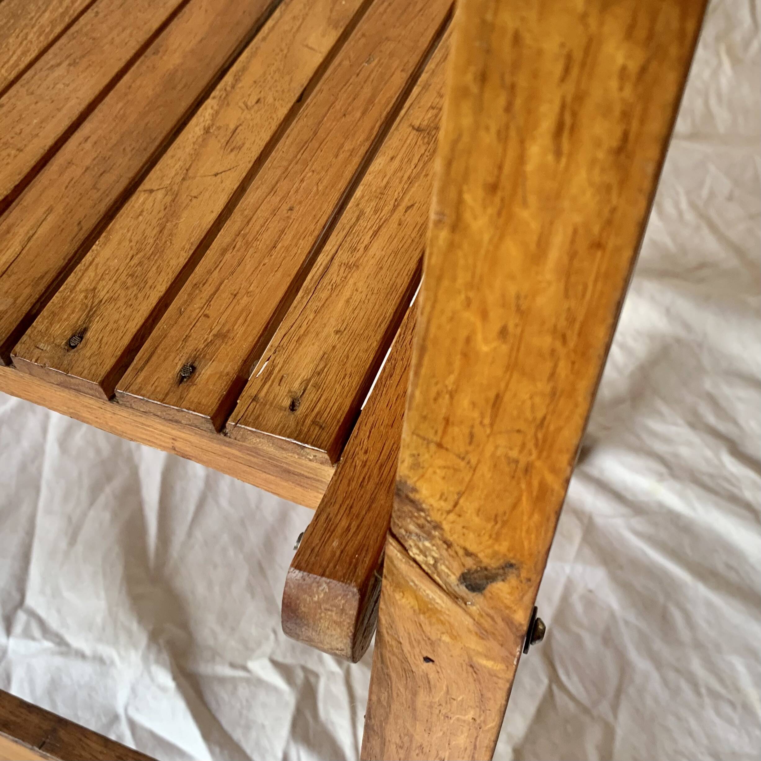 Antique varnished wooden folding chair for children