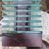 Demeter wood and glass lamp Maison Desny 1980