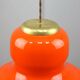 Lampe à suspension italienne du milieu du siècle en verre orange et laiton