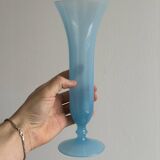 Blue opaline glass vase