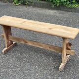 Renovated vintage farmhouse bench in raw solid wood