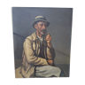 Huile sur toile signée Louis Charlot (1878-1951) Homme à la pipe