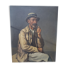 Oil on canvas by Louis Charlot (1878-1951) Man with a pipe