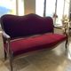 Red sofa bordeaux upholstered velvet