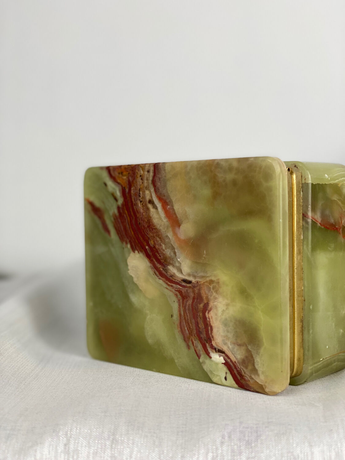 Coffret à Bijoux Vintage Ancien - Boîte Onyx Vert - Occasion En Très Bon état