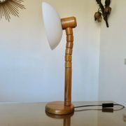 Scandinavian articulated lamp in pine and plastic 1970
