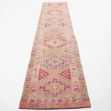 3X12 Pale Red & Pink Soft Turkish Vintage Runner Rug