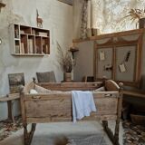 Antique renovated oak cradle