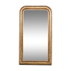 Miroir Louis-Philippe étroit du 19e siècle avec fleurs