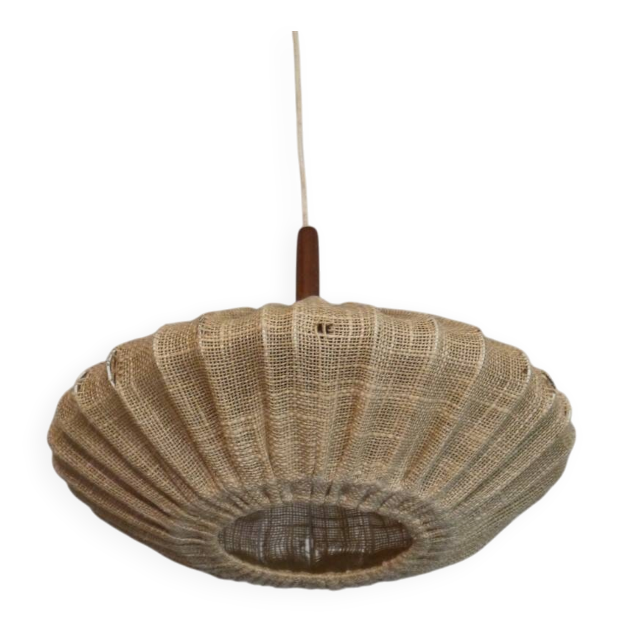 Danish cocoon suspension in teak and canvas 1950