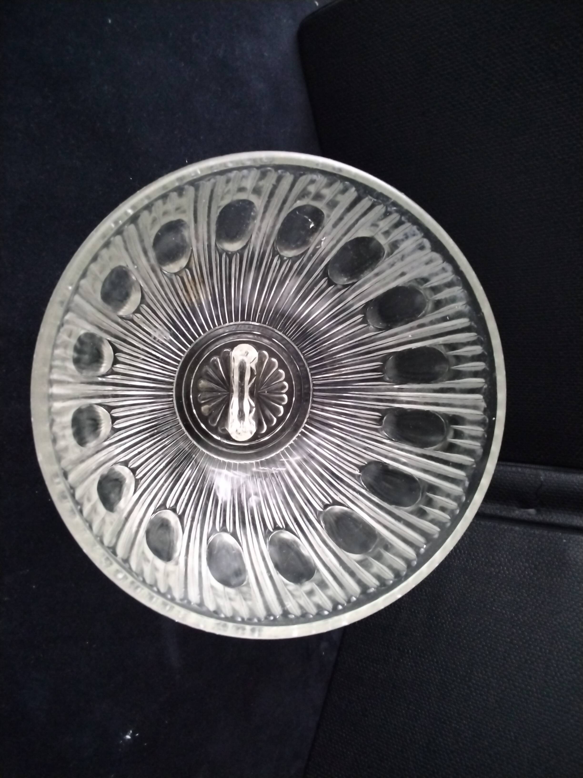 Old molded pressed glass cheese bell