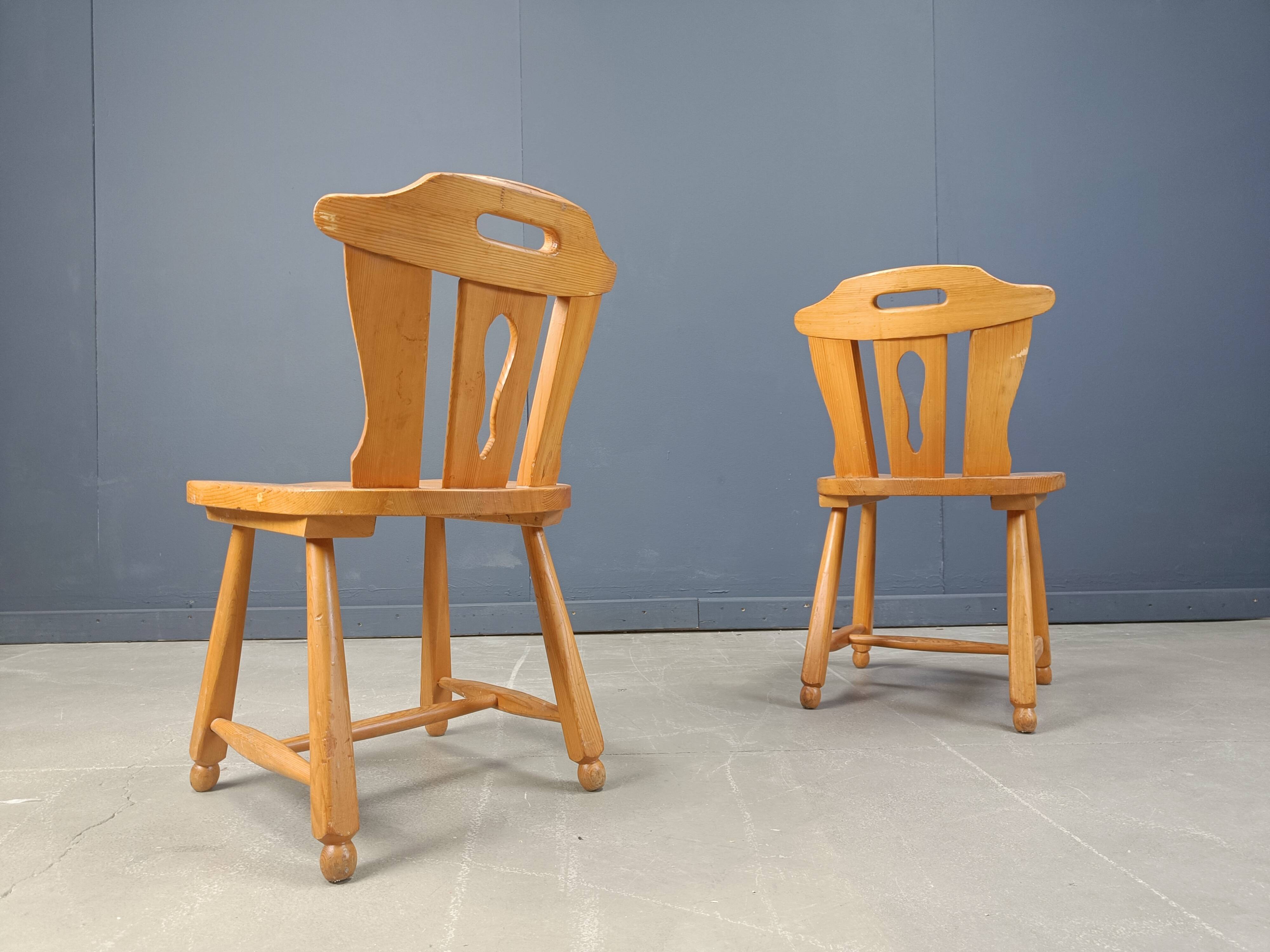 Mid century brutalist dining chairs, 1960s set of 4