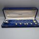 Vintage 60s olive or fruit liqueur service, new in box