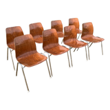 Set of 8 chairs Pagholz 70s, Germany