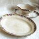 Ancien plat /légumier de table avec saucière, vaisselle vintage début 20e