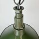 Industrial Green Enamel Military Pendant Lamp with Cast Aluminium Top, 1960