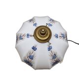 Vintage Brass Lamp With White Opaline Shade