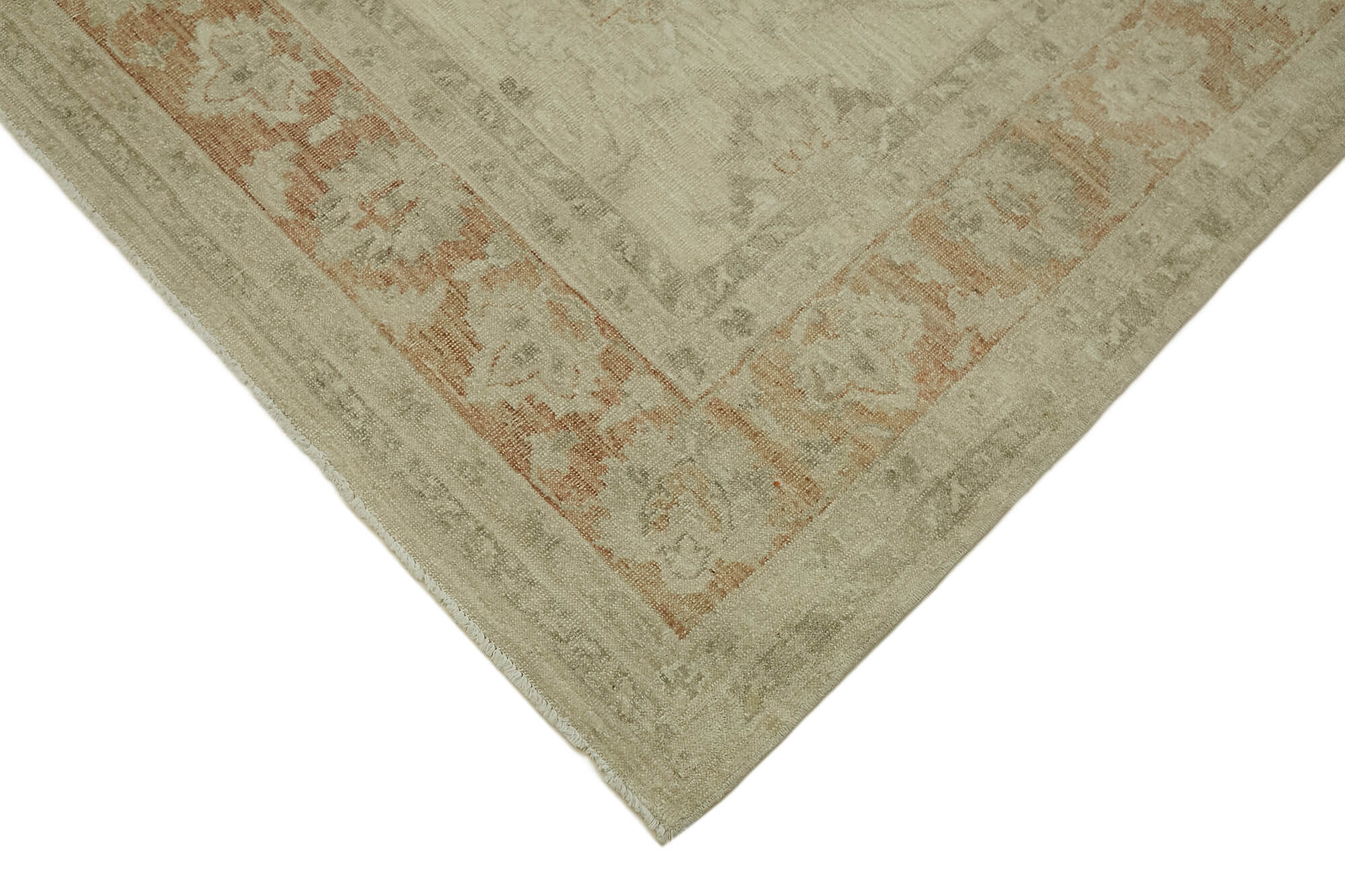 Hand-knotted persian vintage 1970s 196 cm x 295 cm beige wool carpet