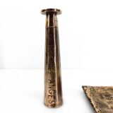 Brutalist bronze ashtray and candle holder set, France, circa 1980