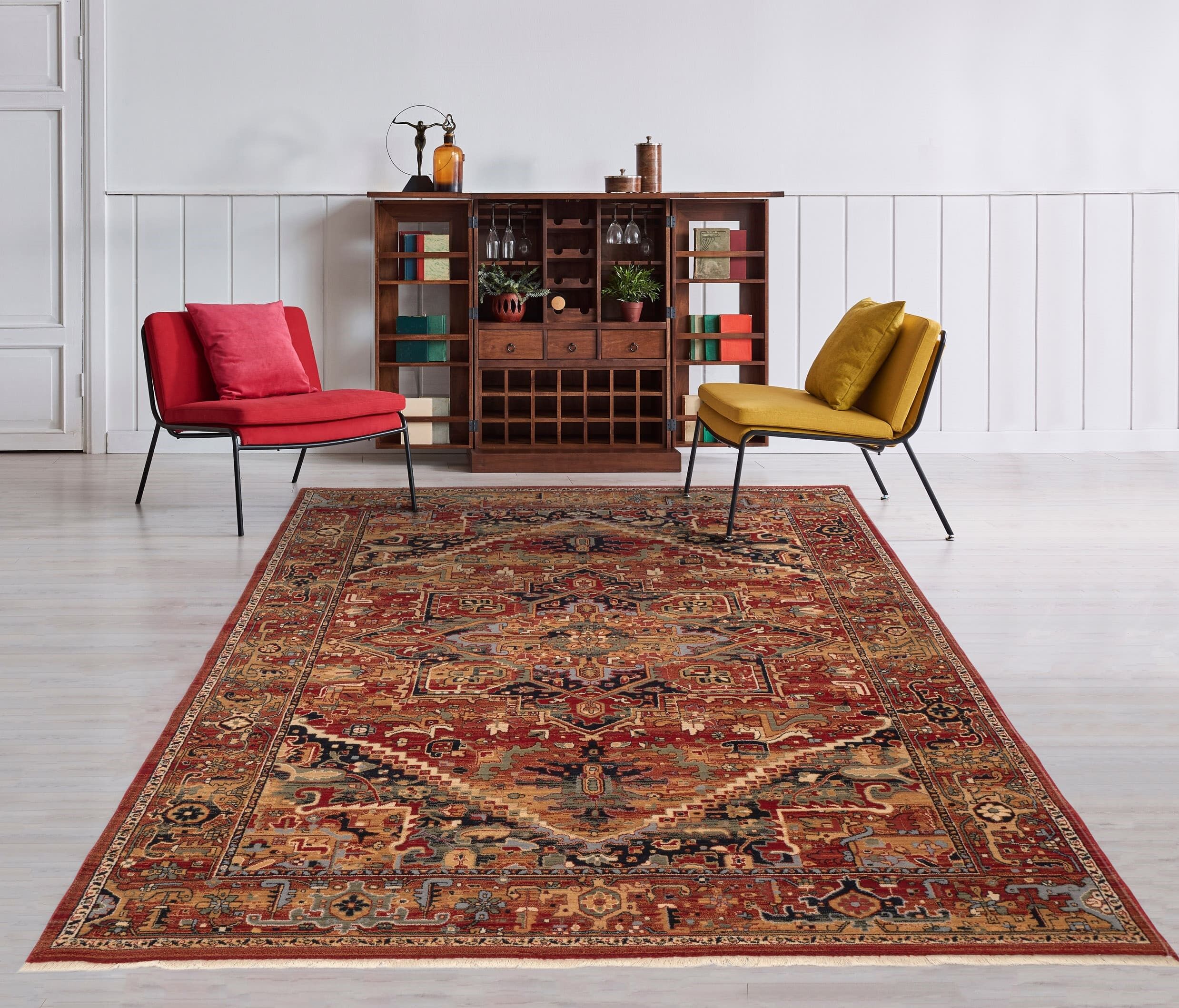 Red oriental carpet 200x300 cm antique