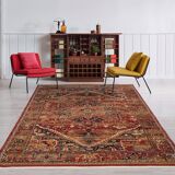 Red oriental carpet 200x300 cm antique