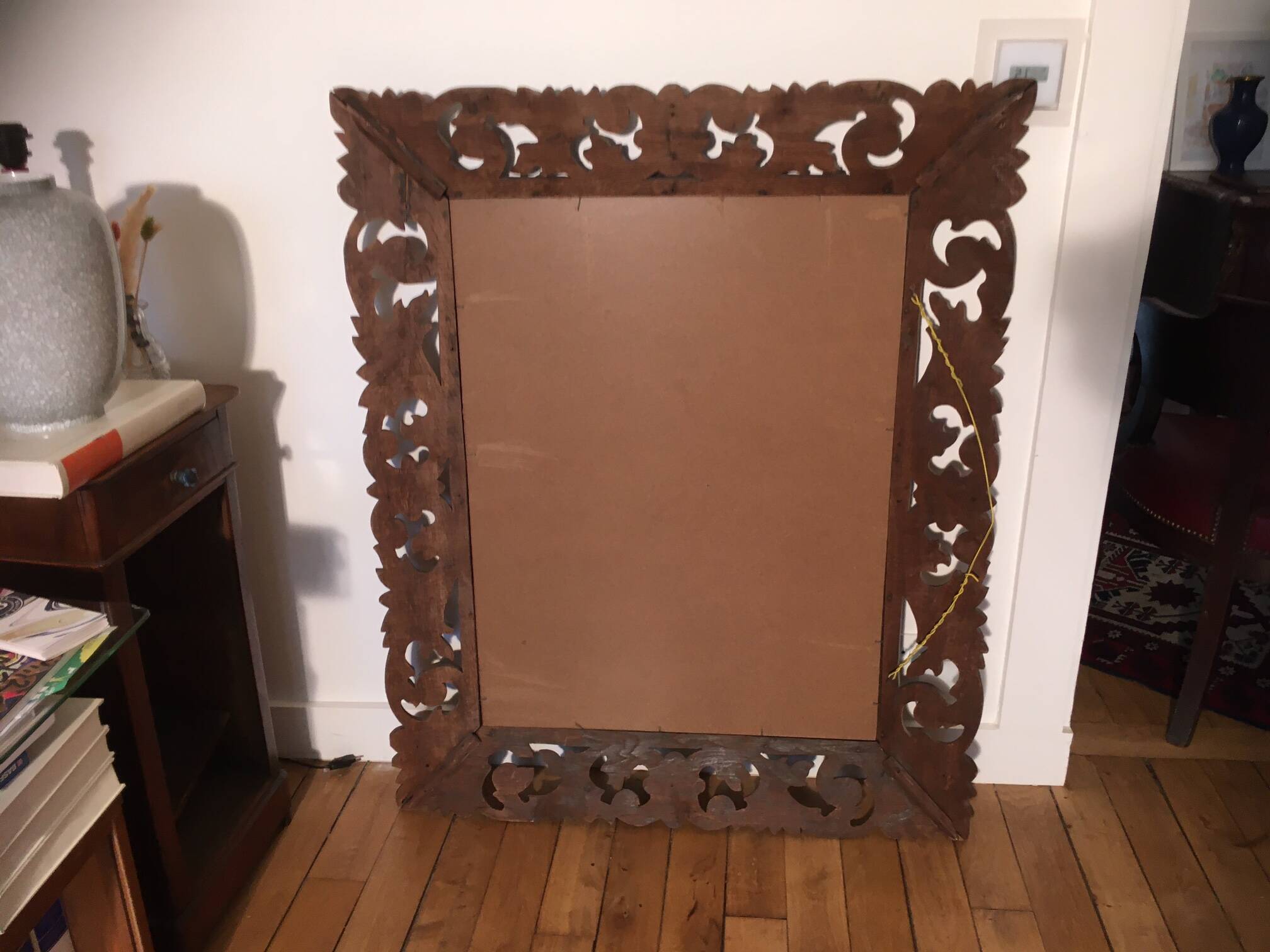 Renaissance style mirror in carved wood
