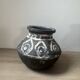 Lot of 3 ancient pots from Indonesia, black terracotta, wabi-sabi.