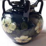 Vase ancien art nouveau au décor floral