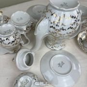 Antique coffee service in fine gilded porcelain – for 6 people – Vintage