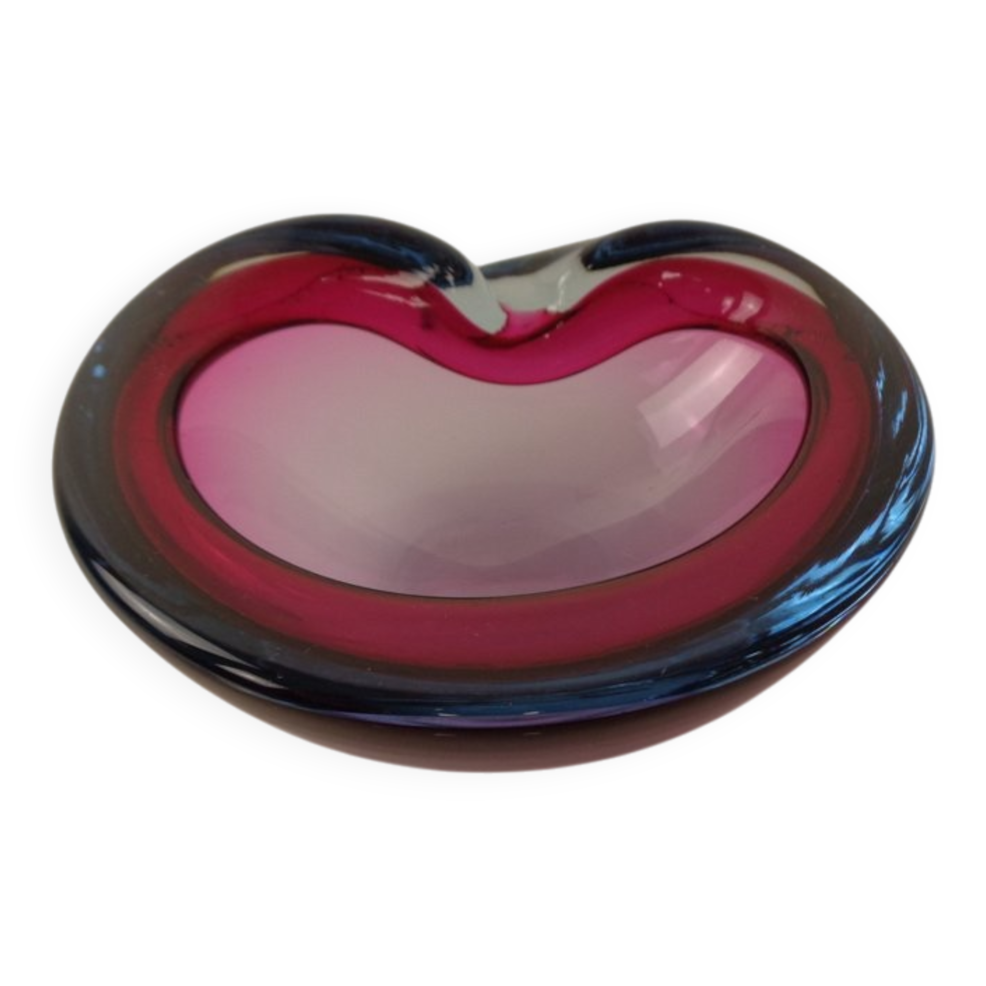 Sommerso Murano Glass Ashtray, Italy, 1960s
