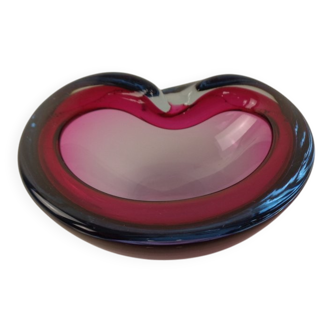 Sommerso Murano Glass Ashtray, Italy, 1960s