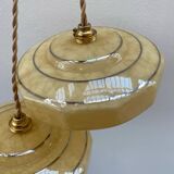 Pair of art deco pendant lights in Clichy glass