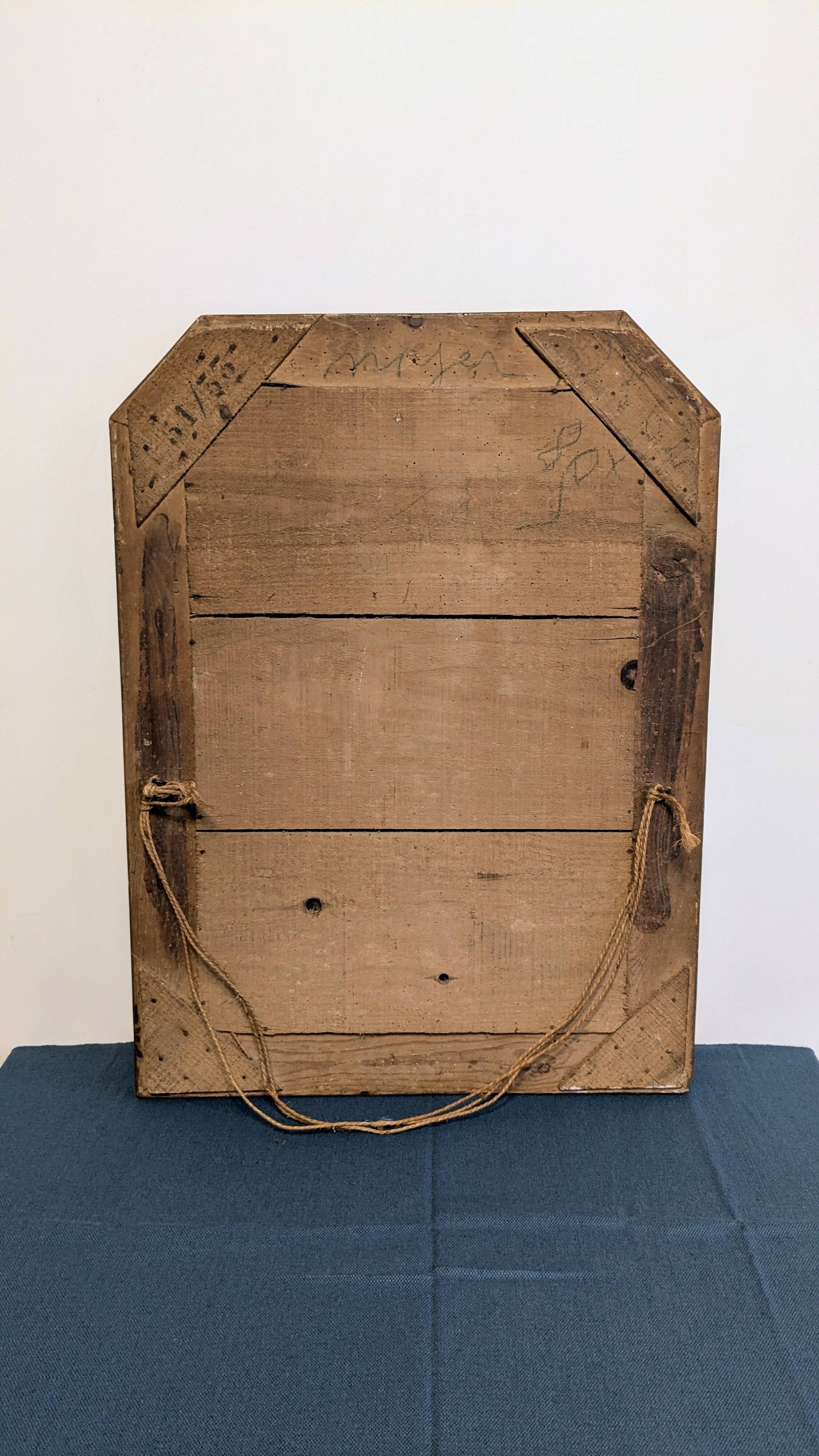 Antique gilt mirror with beveled corners, 70 x 51 cm – Chic decor