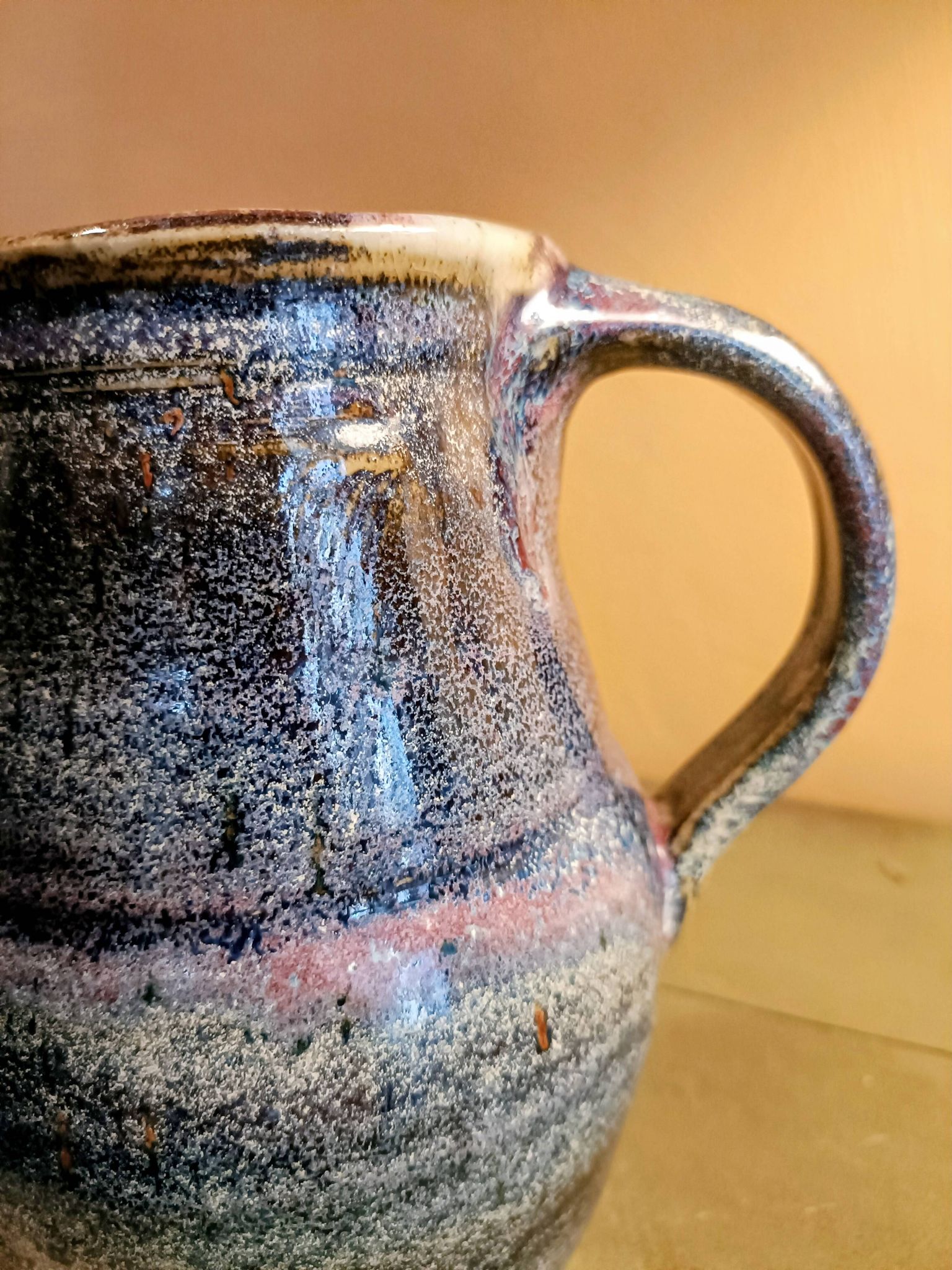 Glazed stoneware jug handmade