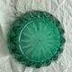 Cendrier en verre ciselé vert vintage