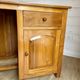 Vintage wooden desk with 1 drawer and 1 door.