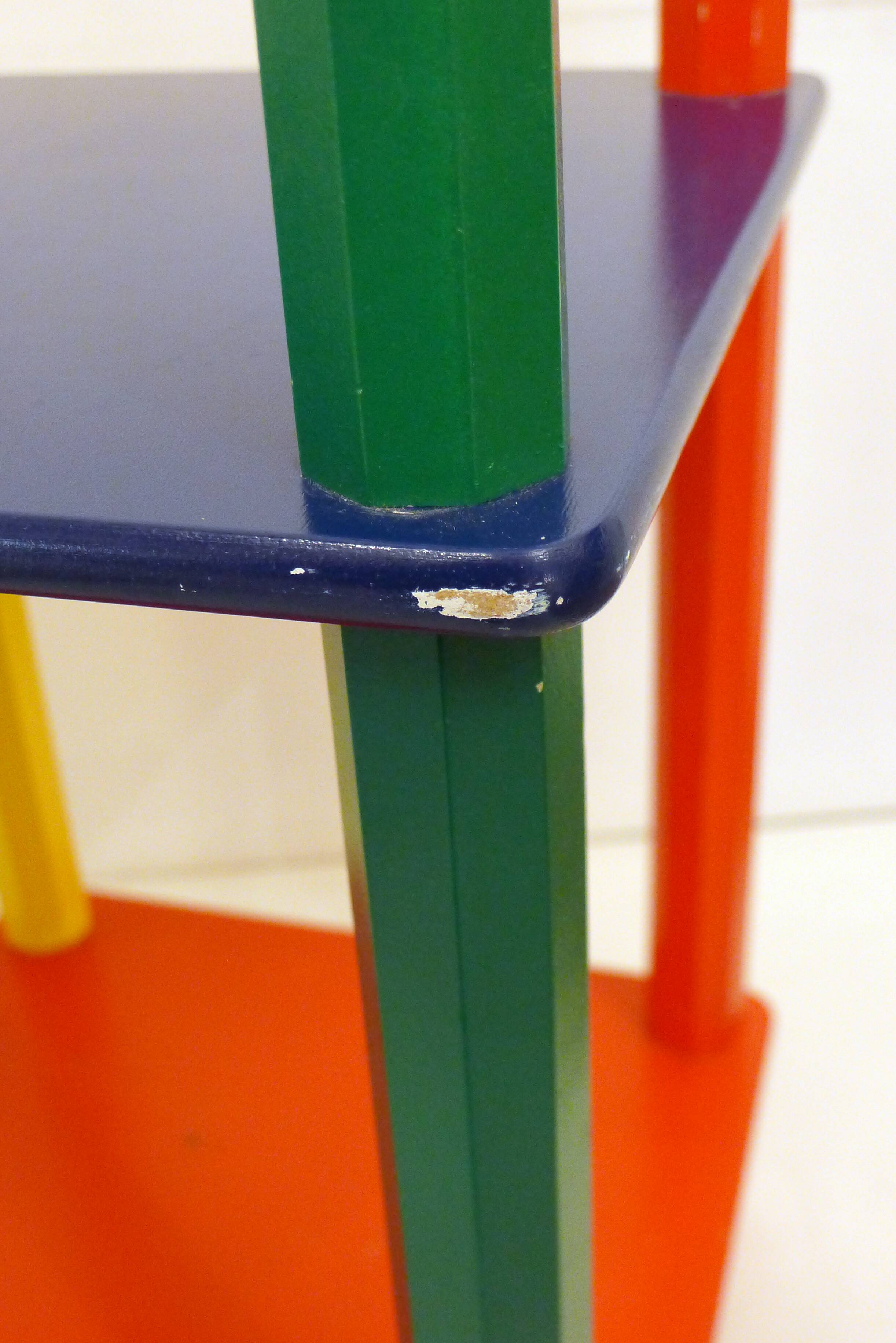 Side table / bedside table Colourful crayons 1980s