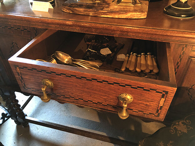 English Renaissance style oak cabinet
