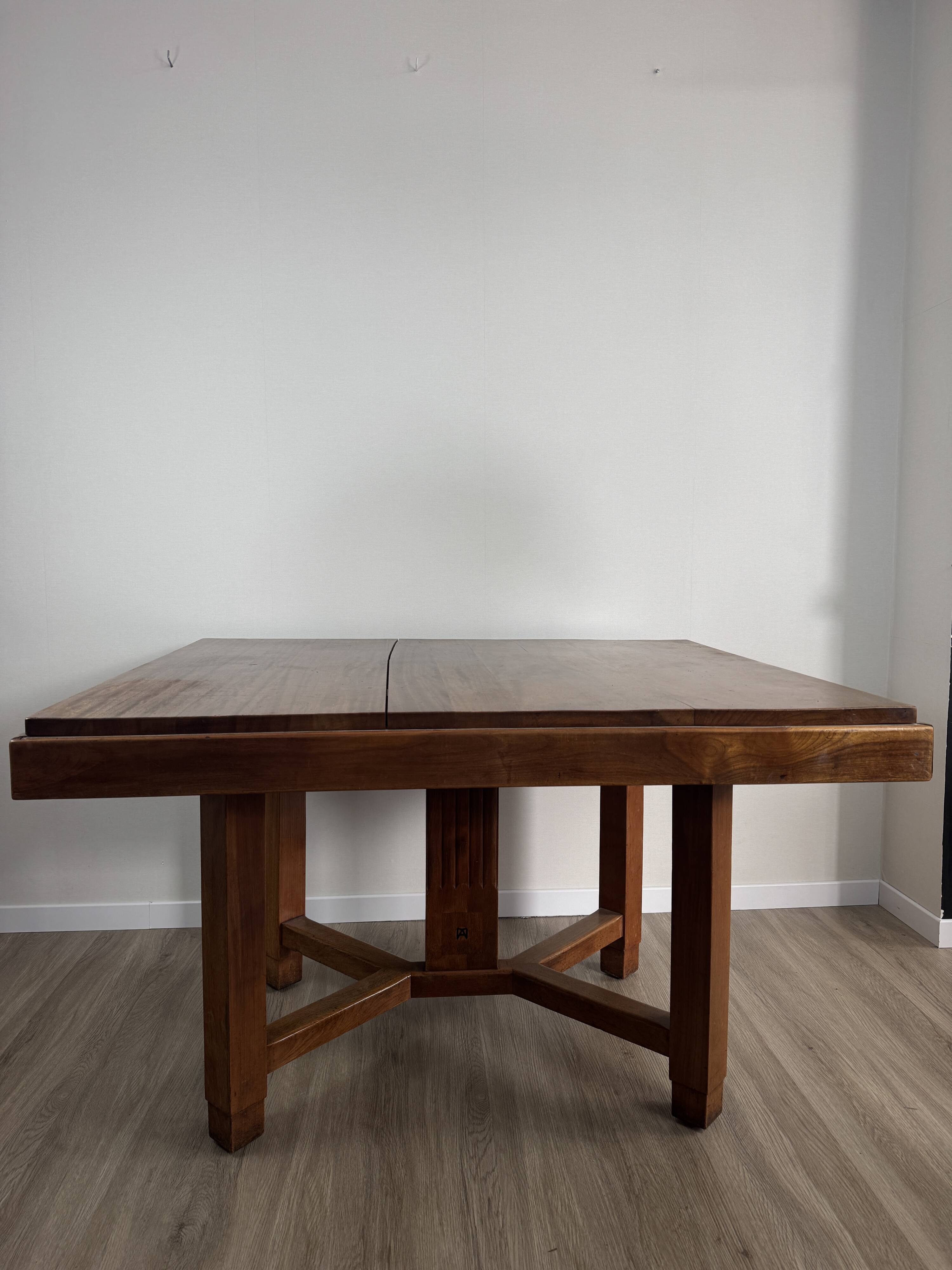 Art Deco dining table — Stamped Maurice Alet (1925–1935)