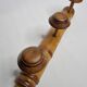 Ancien portemanteau rustique en bois tourné à l'imitation du bambou 1900, 3 patères
