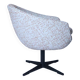 Fauteuil pivotant, tissu bouclé rouge et orange, années 1970
