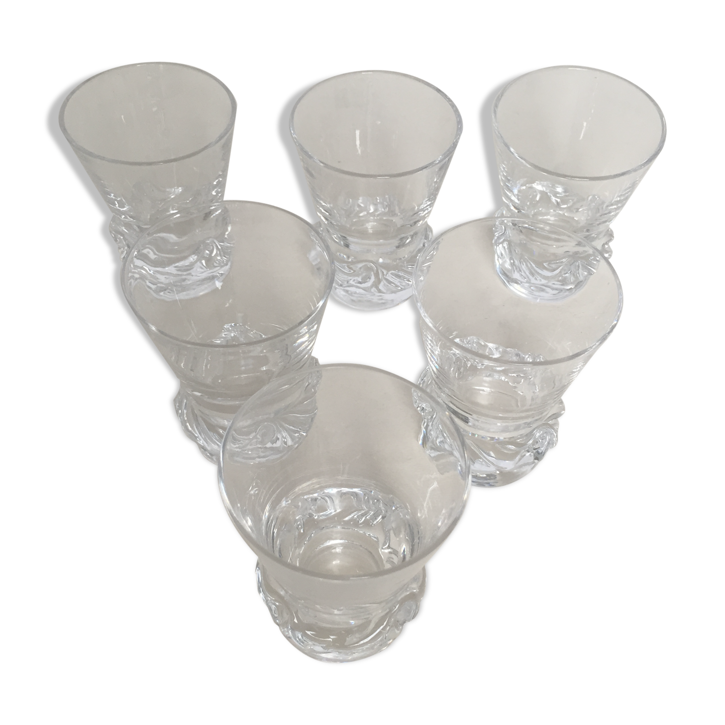 Set of six Daum glasses