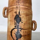 Brutalist mid-century studio pottery vase from La Poterie De La Colombe, 1960s.