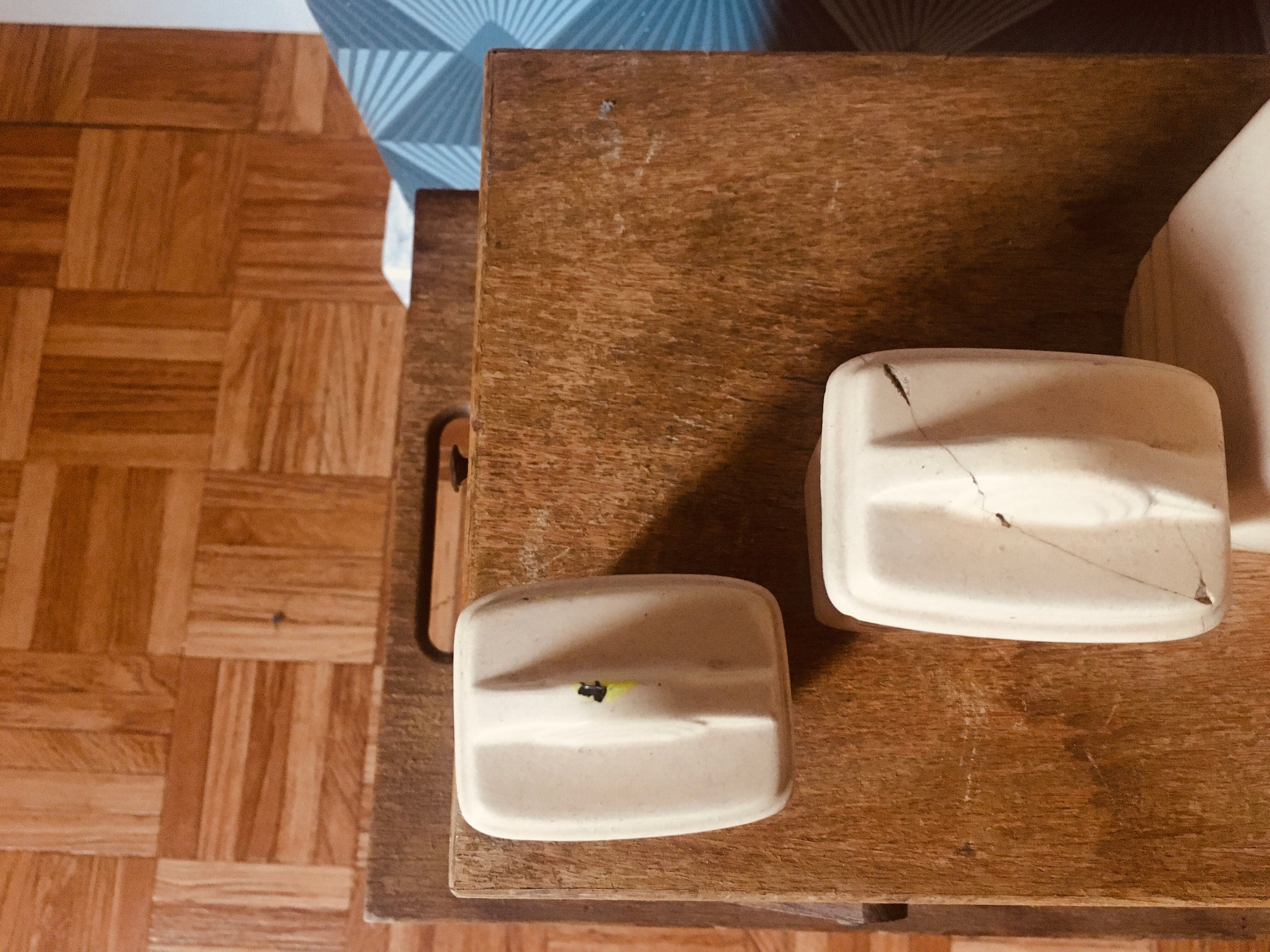 Set of old spice pots in lunéville earthenware model "Tulip"