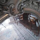 Napoleon iii period oval medal mirror, louis xv style, beveled glass