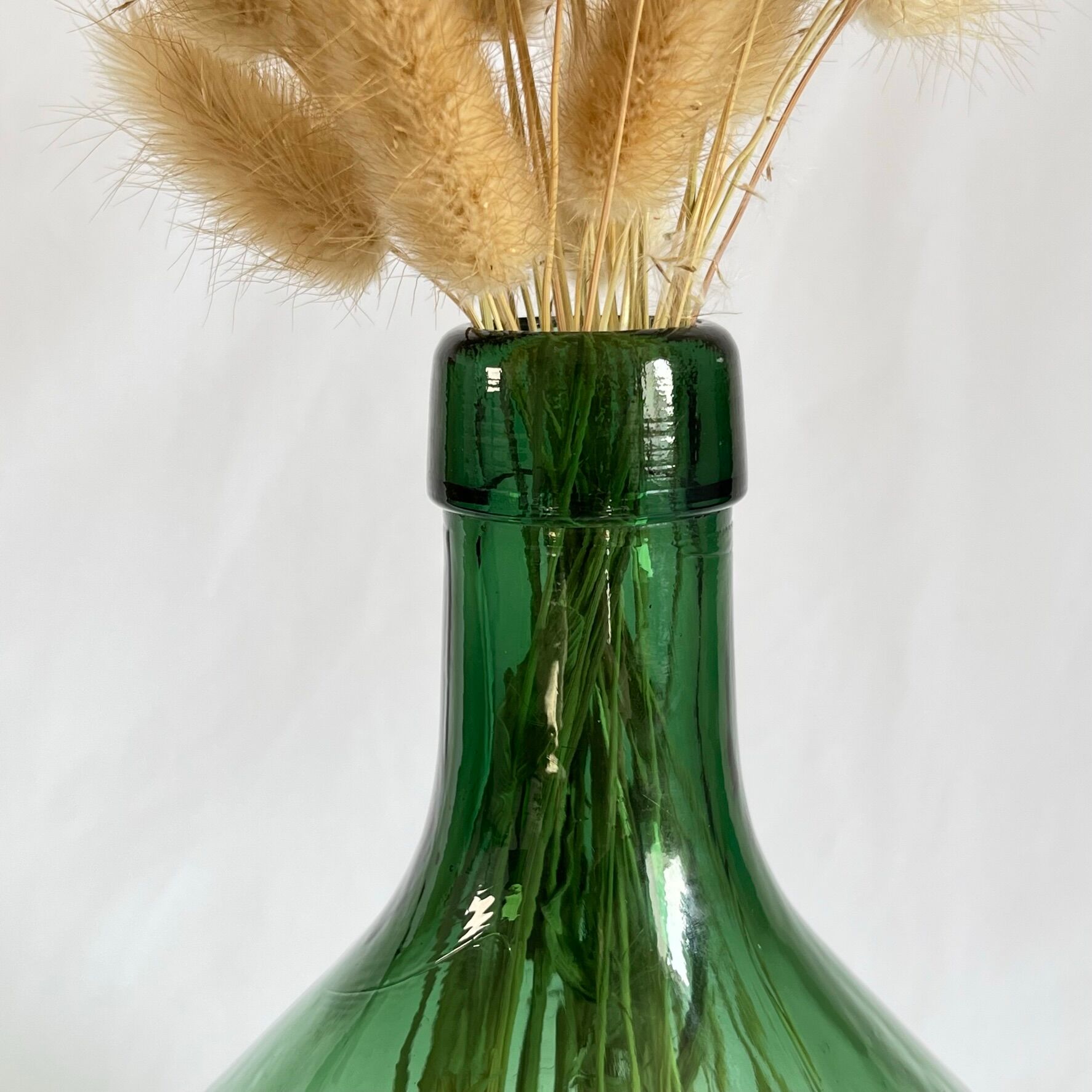 Bonbonne Dame Jeanne 5L verre vert vintage